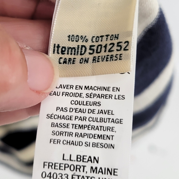 L.L. Bean Blue and White Sheath Dress with Bateau Neckline Size Small - Picture 3 of 7